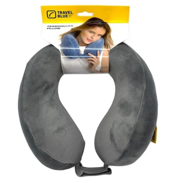 Travel Blue Tranquility Pillow - Grey