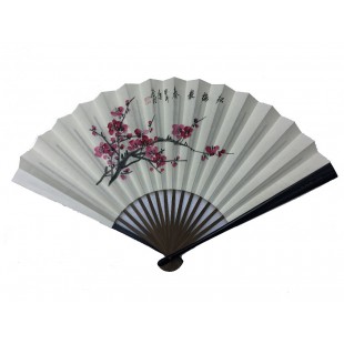 NO.525 頭青手繪真絲文人扇（大）