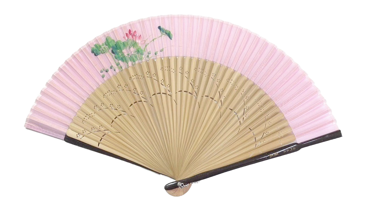 Lotus Silk Fan - Dark Pink