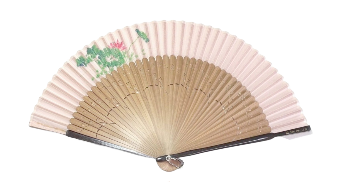 Lotus Silk Fan - Light Pink