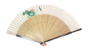 Lotus Silk Fan - White