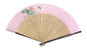Lotus Silk Fan - Dark Pink