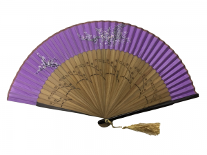 NO.502 Hand-painted imitation silk folding fan - Floral themes