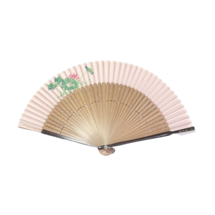 Lotus Silk Fan - Light Pink