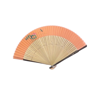 Lotus Silk Fan - Orange