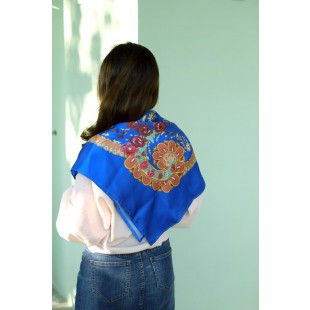 Portuguese Folk Dance Style Silk Scarf