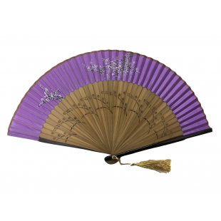 NO.502 Hand-painted imitation silk folding fan - Floral themes